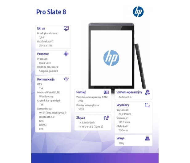 HP Pro Slate 8 APQ8074/2048MB/32/Android 4.4 4G - 227794 - zdjęcie 7
